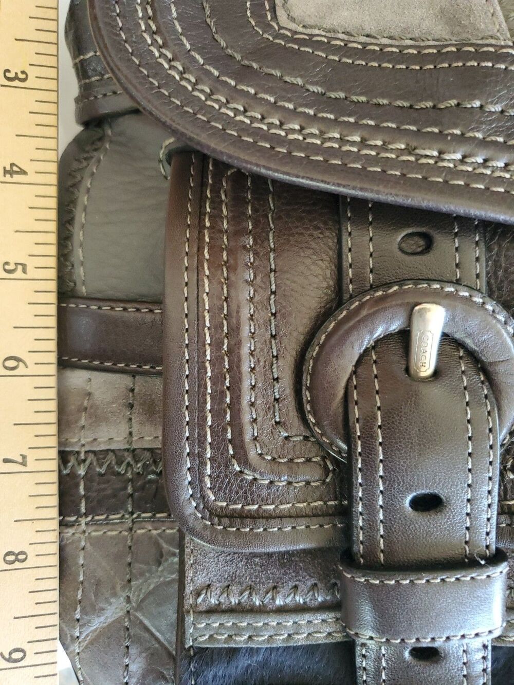 Coach Legacy Pieced Leather Flap Hobo Bag Limited Edition E0869-12614, Medium - Picture 6 of 9